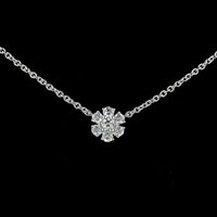 14K White Gold 16" Station Necklace with 35 Round Brilliant Lab Diamonds - 2.96 Carats Total Diamond Weight - Covaloro Fine Jewelry