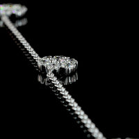 14K White Gold 16" Station Necklace with 35 Round Brilliant Lab Diamonds - 2.96 Carats Total Diamond Weight - Covaloro Fine Jewelry