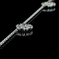14K White Gold 16" Station Necklace with 35 Round Brilliant Lab Diamonds - 2.96 Carats Total Diamond Weight - Covaloro Fine Jewelry