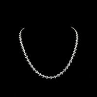 14K White Gold 16" Station Tennis Necklace with Alternating Marquise and Pear Lab Diamonds - 11.65 Carat Total Weight, E-F VS1 - Covaloro Fine Jewelry