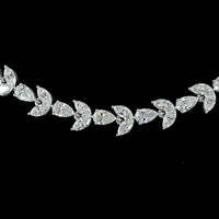 14K White Gold 16" Station Tennis Necklace with Alternating Marquise and Pear Lab Diamonds - 11.65 Carat Total Weight, E-F VS1 - Covaloro Fine Jewelry