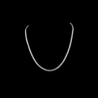 14K White Gold 16" Tennis Necklace with 137 Prong Set Round Lab Grown Diamonds - 14.69 Carat Total Weight, E-F Color, VS Clarity - Covaloro Fine Jewelry