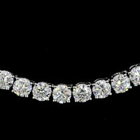 14K White Gold 16" Tennis Necklace with 137 Prong Set Round Lab Grown Diamonds - 14.69 Carat Total Weight, E-F Color, VS Clarity - Covaloro Fine Jewelry