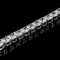14K White Gold 16" Tennis Necklace with 137 Prong Set Round Lab Grown Diamonds - 14.69 Carat Total Weight, E-F Color, VS Clarity - Covaloro Fine Jewelry