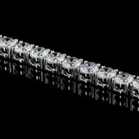 14K White Gold 16" Tennis Necklace with 137 Prong Set Round Lab Grown Diamonds - 14.69 Carat Total Weight, E-F Color, VS Clarity - Covaloro Fine Jewelry