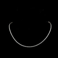 14K White Gold 16" Tennis Necklace with 180 Prong Set Round Lab Diamonds - 6.19 Carat Total Weight E-F VS - Covaloro Fine Jewelry