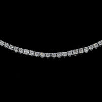 14K White Gold 16" Tennis Necklace with 180 Prong Set Round Lab Diamonds - 6.19 Carat Total Weight E-F VS - Covaloro Fine Jewelry
