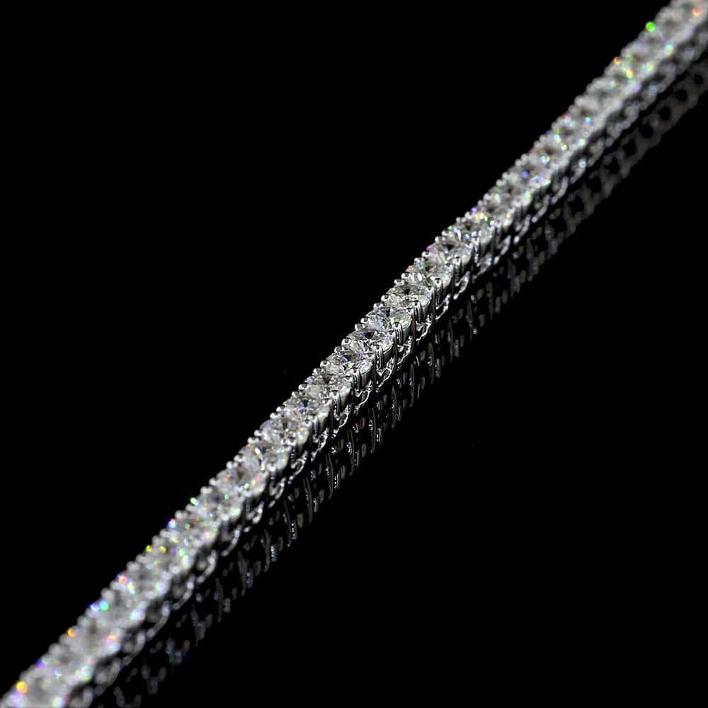 14K White Gold 16" Tennis Necklace with 180 Prong Set Round Lab Diamonds - 6.19 Carat Total Weight E-F VS - Covaloro Fine Jewelry