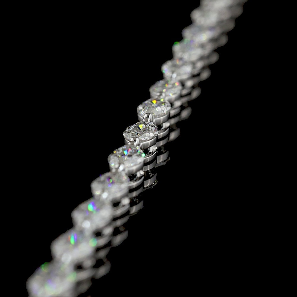 14K White Gold 16" Tennis Necklace with East-West Set Marquise Cut Lab Diamonds - 10.35 Carat Total Weight, E-F VS1 Clarity - Covaloro Fine Jewelry