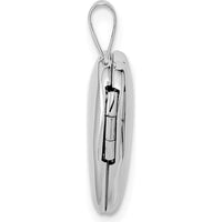 14K White Gold 16mm Heart Locket with Engravable Feature and Rhodium Plating by Monteluci Fine Jewelry