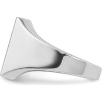 14K White Gold 16x16mm Men's Square Signet Ring with Rhodium Plating by IBGoodman