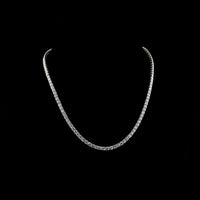 14K White Gold 17.12 Carat Tennis Necklace with 117 Round Brilliant Lab Diamonds - E-F VS1 Quality Prong Set - Covaloro Fine Jewelry