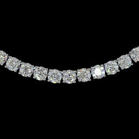 14K White Gold 17.12 Carat Tennis Necklace with 117 Round Brilliant Lab Diamonds - E-F VS1 Quality Prong Set - Covaloro Fine Jewelry