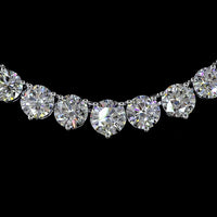 14K White Gold 17.15 Carats Graduated Riviera Necklace with Prong Set Round Lab Diamonds - E-F VS Clarity - Covaloro Fine Jewelry
