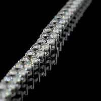 14K White Gold 17.15 Carats Graduated Riviera Necklace with Prong Set Round Lab Diamonds - E-F VS Clarity - Covaloro Fine Jewelry