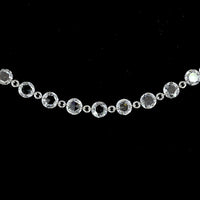 14K White Gold 17.47" Tennis Necklace with Prong-Set Rose Cut Lab Diamonds - 17.47 Carat Total Diamond Weight - Covaloro Fine Jewelry