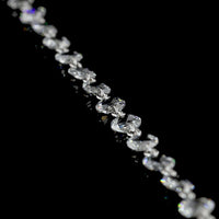 14K White Gold 17.47" Tennis Necklace with Prong-Set Rose Cut Lab Diamonds - 17.47 Carat Total Diamond Weight - Covaloro Fine Jewelry