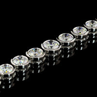 14K White Gold 17.5" Graduated Riviera Necklace with Bezel Set Round Brilliant Lab Diamonds - 24.36 Total Carat Weight E-F VS2 - Covaloro Fine Jewelry