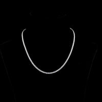 14K White Gold 17.5-Inch Tennis Necklace with 145 Prong-Set Round Lab Diamonds - 11.24 Total Carat Weight, E-F Color VS Clarity - Covaloro Fine Jewelry
