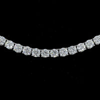 14K White Gold 17.5-Inch Tennis Necklace with 145 Prong-Set Round Lab Diamonds - 11.24 Total Carat Weight, E-F Color VS Clarity - Covaloro Fine Jewelry