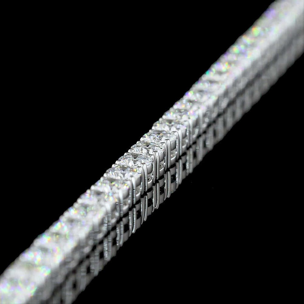 14K White Gold 17.5-Inch Tennis Necklace with 145 Prong-Set Round Lab Diamonds - 11.24 Total Carat Weight, E-F Color VS Clarity - Covaloro Fine Jewelry