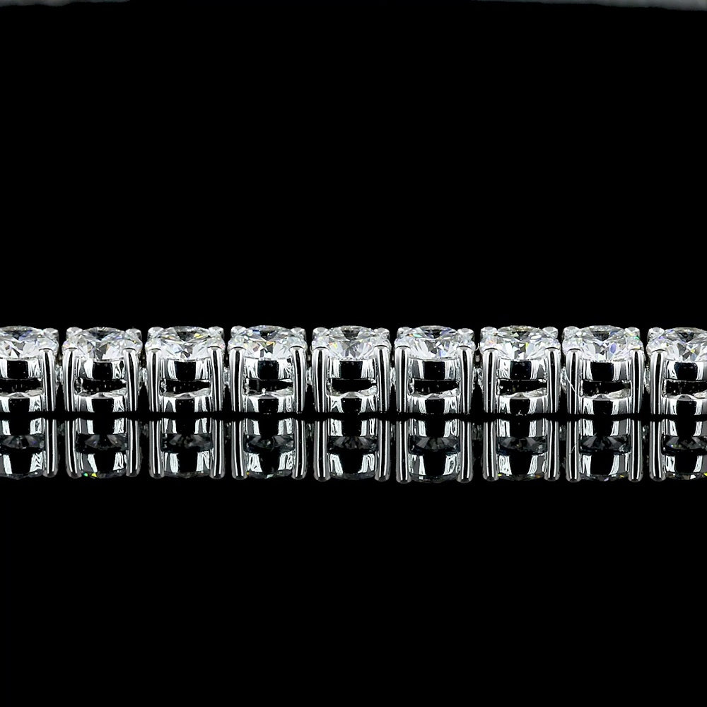 14K White Gold 17.5-Inch Tennis Necklace with 145 Prong-Set Round Lab Diamonds - 11.24 Total Carat Weight, E-F Color VS Clarity - Covaloro Fine Jewelry