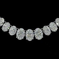 14K White Gold 17.5" Riviera Necklace with Mixed Shape Lab Diamonds Including Oval Cuts - 14.38 Carat Total Weight, E-F Color - Covaloro Fine Jewelry