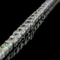 14K White Gold 17.5" Riviera Necklace with Oval Cut Lab Diamonds - 12.8 Carat Total Weight, E-F Color VS1 Clarity, Prong Set - Covaloro Fine Jewelry
