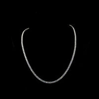 14K White Gold 17.5" Tennis Necklace with 133 Prong Set Round Lab Diamonds - 31.82 Carats Total Diamond Weight - Covaloro Fine Jewelry