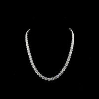 14K White Gold 17.5" Tennis Necklace with 67 Round and Marquise Cut Lab Diamonds - 64.67 Carat Total Weight - Covaloro Fine Jewelry