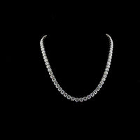 14K White Gold 17.5" Tennis Necklace with 71 Brilliant Round Lab-Grown Diamonds - 49.73 Carat Total Diamond Weight - Covaloro Fine Jewelry