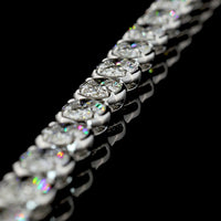 14K White Gold 17.5" Tennis Necklace with East-West Bezel-Prong Set Oval Lab Diamonds - 35.36 Carat Total Weight, E-F Color VS1 Clarity - Covaloro Fine Jewelry