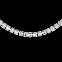 14K White Gold 17.5" Tennis Necklace with Prong Set Antique Cushion Cut Lab Diamonds - 33.62 Carat Total Weight - Covaloro Fine Jewelry