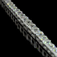 14K White Gold 17" Graduated Riviera Necklace with 13.75 Carats of Emerald Cut Lab Diamonds in E-F VS Quality - Covaloro Fine Jewelry