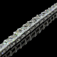 14K White Gold 17" Graduated Riviera Necklace with 13.75 Carats of Emerald Cut Lab Diamonds in E-F VS Quality - Covaloro Fine Jewelry