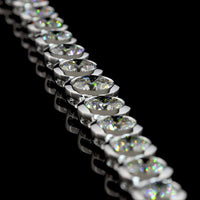 14K White Gold 17" Graduated Riviera Necklace with 86 Bezel-Set Round Lab Diamonds - 23.34 Total Carat Weight, E-F Color, VS Clarity - Covaloro Fine Jewelry