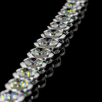14K White Gold 17" Graduated Riviera Necklace with 86 Bezel-Set Round Lab Diamonds - 23.34 Total Carat Weight, E-F Color, VS Clarity - Covaloro Fine Jewelry