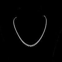14K White Gold 17" Graduating Riviera Necklace with Prong Set Round Lab Diamonds - 10.65 Carat Total Diamond Weight - Covaloro Fine Jewelry