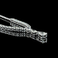 14K White Gold 17-Inch Mixed Shape Necklace with Brilliant Round and Pear Cut Lab Diamonds - 3.04 Carat Total Weight - Covaloro Fine Jewelry