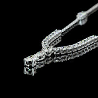 14K White Gold 17-Inch Mixed Shape Necklace with Brilliant Round and Pear Cut Lab Diamonds - 3.04 Carat Total Weight - Covaloro Fine Jewelry