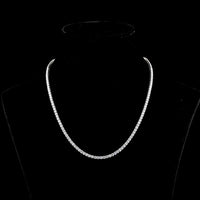 14K White Gold 17-Inch Tennis Necklace with 146 Round Brilliant Cut Lab Diamonds - 11.63 Carats Total Diamond Weight - Covaloro Fine Jewelry