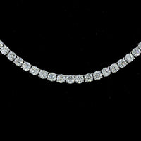 14K White Gold 17-Inch Tennis Necklace with 146 Round Brilliant Cut Lab Diamonds - 11.63 Carats Total Diamond Weight - Covaloro Fine Jewelry