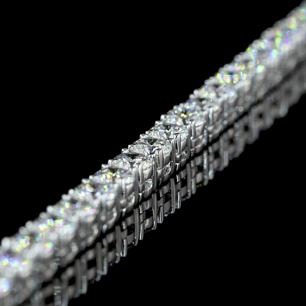 14K White Gold 17-Inch Tennis Necklace with 146 Round Brilliant Cut Lab Diamonds - 11.63 Carats Total Diamond Weight - Covaloro Fine Jewelry