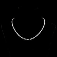 14K White Gold 17" Riviera Necklace with East-West Set Emerald Cut Lab Diamonds - 13.93 Carats Total Diamond Weight - Covaloro Fine Jewelry