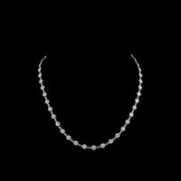 14K White Gold 17" Station Necklace with Bezel-Set Round Lab Diamonds - 84 Stones (6.17 Carats Total Diamond Weight, E-F Color, VS Clarity) - Covaloro Fine Jewelry