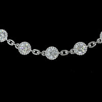 14K White Gold 17" Station Necklace with Bezel-Set Round Lab Diamonds - 84 Stones (6.17 Carats Total Diamond Weight, E-F Color, VS Clarity) - Covaloro Fine Jewelry