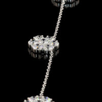 14K White Gold 17" Station Necklace with Five Floral Diamond Motifs and Brilliant Cut Round Lab Diamonds - 4.88 Carats Total Diamond Weight - Covaloro Fine Jewelry