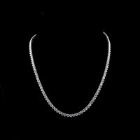 14K White Gold 17" Tennis Necklace with 122 Lab-Grown Round Brilliant Cut Diamonds - 18.87 Carat Total Weight, E-F Color, VS1 Clarity - Covaloro Fine Jewelry