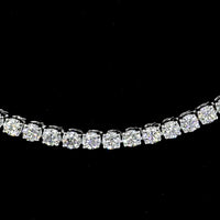 14K White Gold 17" Tennis Necklace with 123 Prong Set Round Lab Diamonds - 13.81 Total Carat Weight E-F VS - Covaloro Fine Jewelry