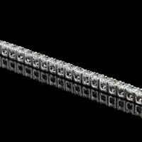14K White Gold 17" Tennis Necklace with 123 Prong Set Round Lab Diamonds - 13.81 Total Carat Weight E-F VS - Covaloro Fine Jewelry